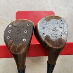 Vintage Spalding Wood - Wood Drivers Golf Clubs