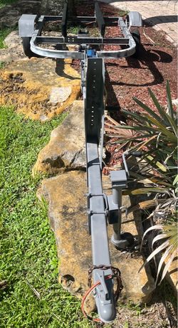 Galvanized trailer up to 16’ boat or Jet ski. New lights, new wires. All components are in good condition. Ready to load….
