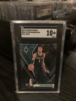 2023-24 Panini Phoenix #256 Victor Wembanyama Teal Lazer 