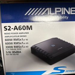 Alpine S-260 M Amplifier And Cables 
