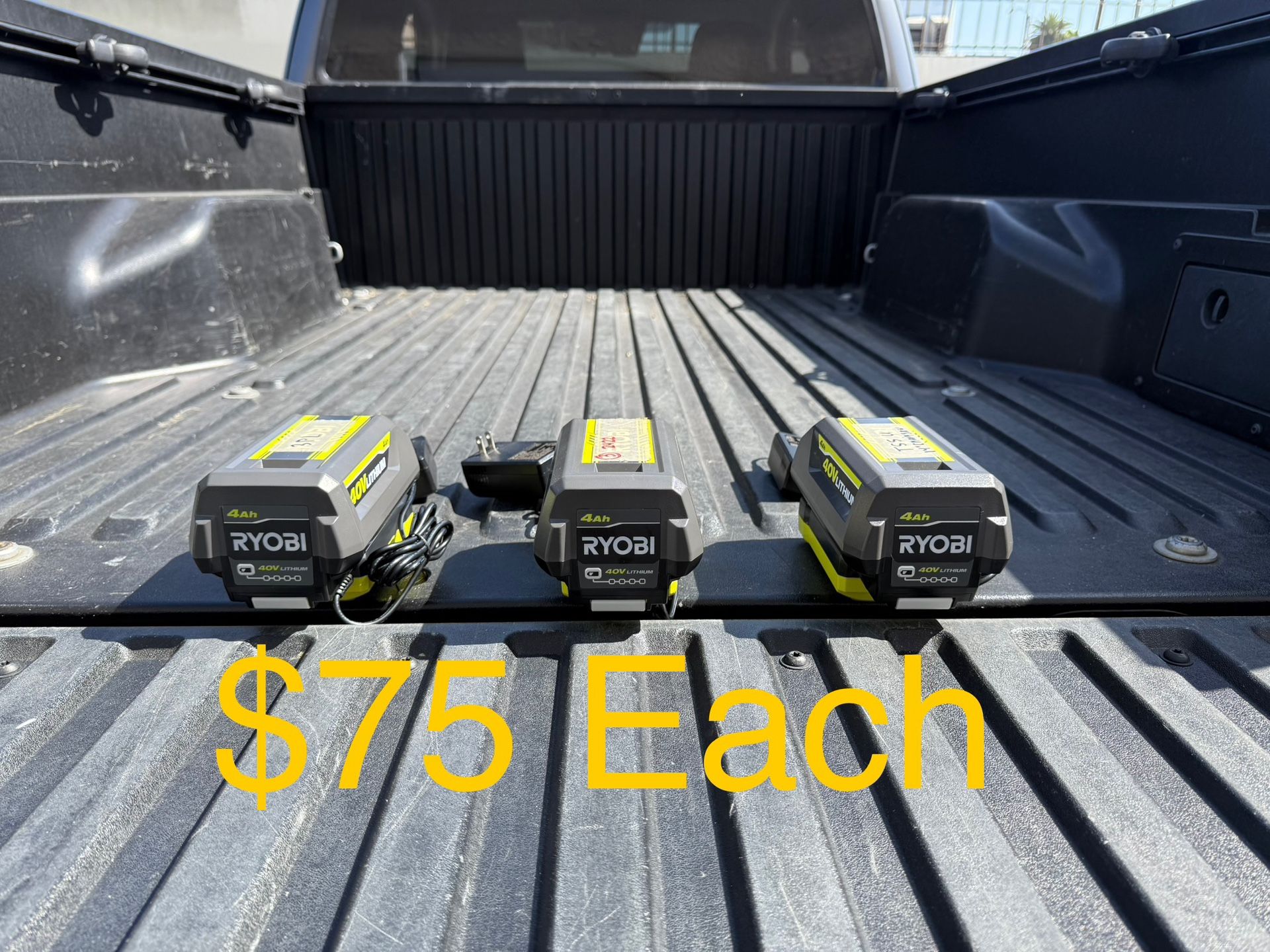RYOBI 40V 4.0ah Battery & Charger Combo Kit **3 Available, $75 Each**
