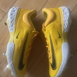 Nike Alpha Huarache Elite 4 Low TB Yellow Baseball Cleat DR6851-701 Men's 15