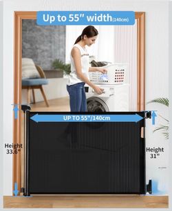 Retractable Baby Gate Black Mesh
