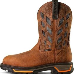 NEW Sz 9.5 Wide EE Ariat Men Big Rig Tread VentTEK Composite Toe Work Boots Graphite/Earth