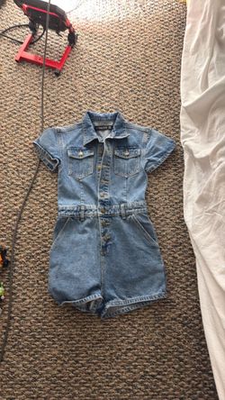 Girls jean one piece short