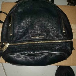 Michael Kors rhea black leather backpack