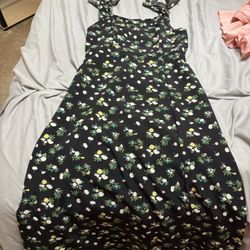 Black Floral Midi Dress