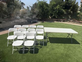 Folding chairs and table - Party Chairs 10 Chairs + 1 Rectangle Table  Set