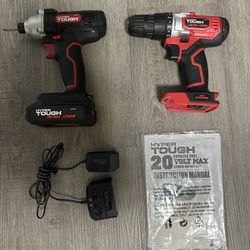 Hyper Tough 20 V Cordless Impact And Drill With One Battery And Charger