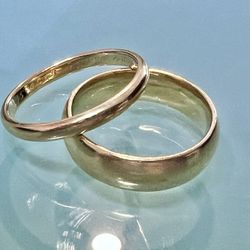 14kt Y/G Pair Of 15.6g Bands *BEAUTIFUL*