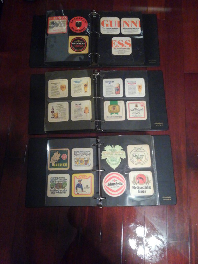 Tegestology! Three Books Filled With 300  Rare Beer Coaster