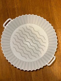 Reusable Silicone Air Fryer Liner – 8" Round Heat-Resistant Basket with Handles