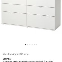 6-drawer dresser, white/anchor/unlock function