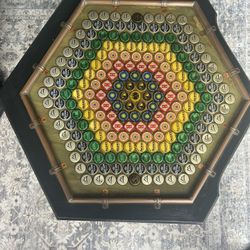 Custom Bottle Cap Epoxy End Table