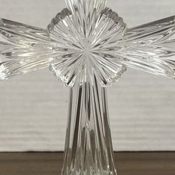 Lenox crystal cross figurine, often part of the "Inspirational Collection" or "Wedding Promises" line.  It is made of full lead crystal and typically 