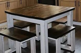 Brown and White Table