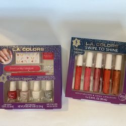 2 Gift Sets - Nail Polishes And Lip Gloss