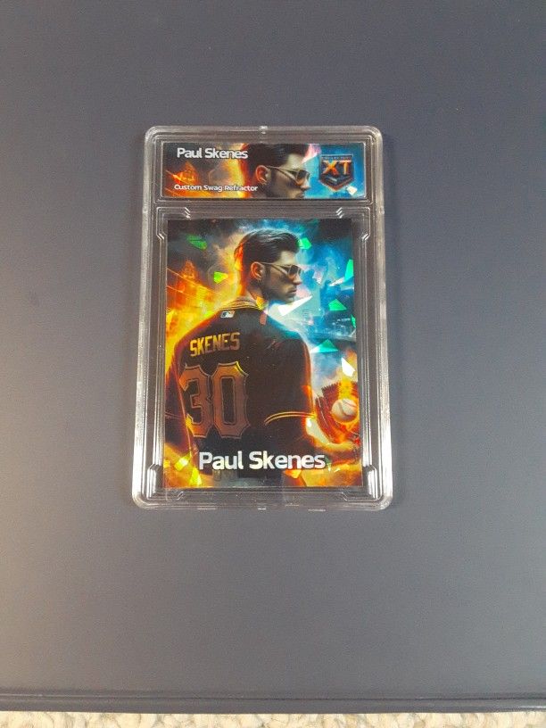 Paul Skenes Slab Cracked Ice REFRACTOR Original Art Novelty Card
