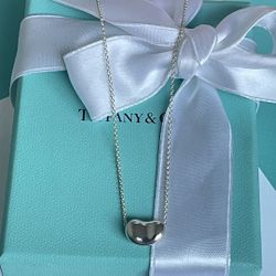 Tiffany & Co. Elsa Peretti Bean Pendant Silver 12mm 18” NEW $400