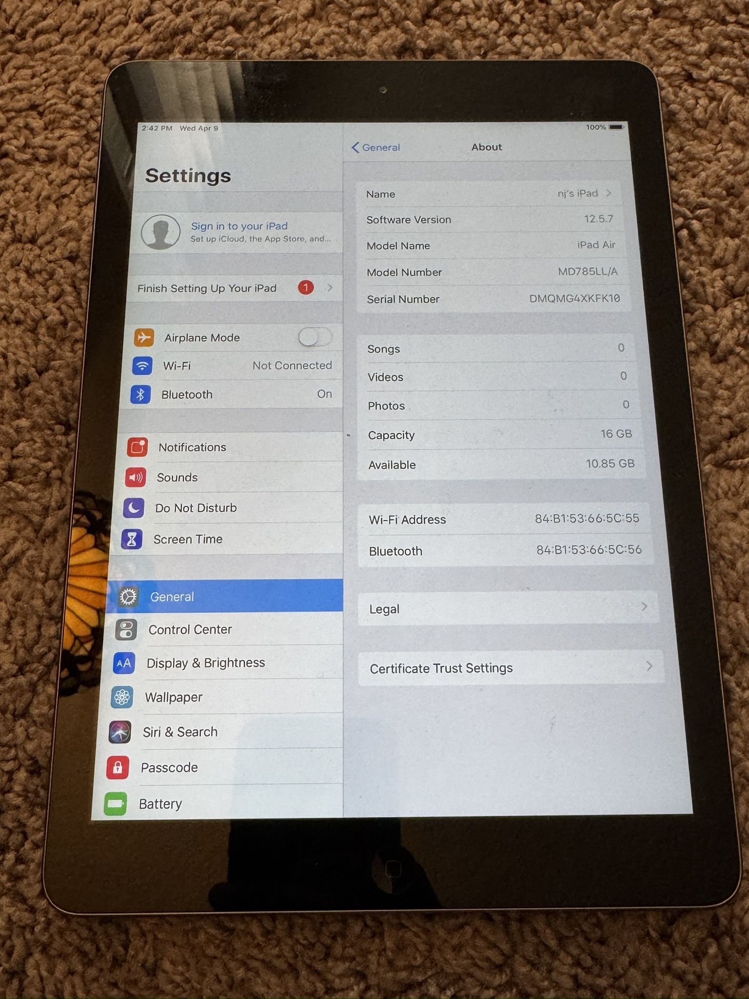 Apple Ipad Air 1 (16GB)
