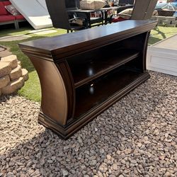 Dark Wood Console Table Media Stand