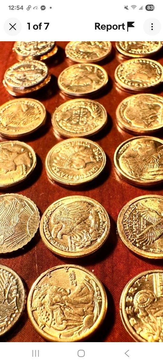 [2pcs.] 24k Gold Coins Of The UNITED STATES MINIATURE Coin Replicas Gold Filled 12mm