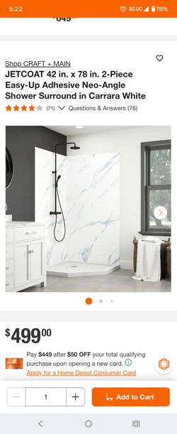 Shower panel marble white
