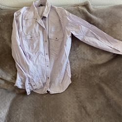 GAP Blue and Red Pinstripe Blouse