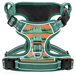 Timos No Pull Dog Harness,No Choke Front Clip Dog Reflective Harness,Adjustable Soft Padded Pet Vest with Easy Control Handle for Large Dogs,Wildernes
