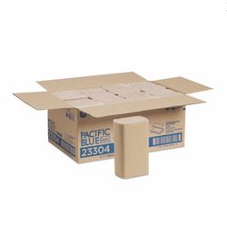 Paper towels Georgia Pacific Blue Basic M-Fold 1-Ply, 9.2 x 9.4, Brown, 250/Pack, 16 Packs/Carton