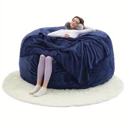 Large Foam Bean Bag Navy Blue