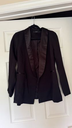 Women's Black Tuxedo Blazer & Olive Long Vest – Size S 🖤🫒