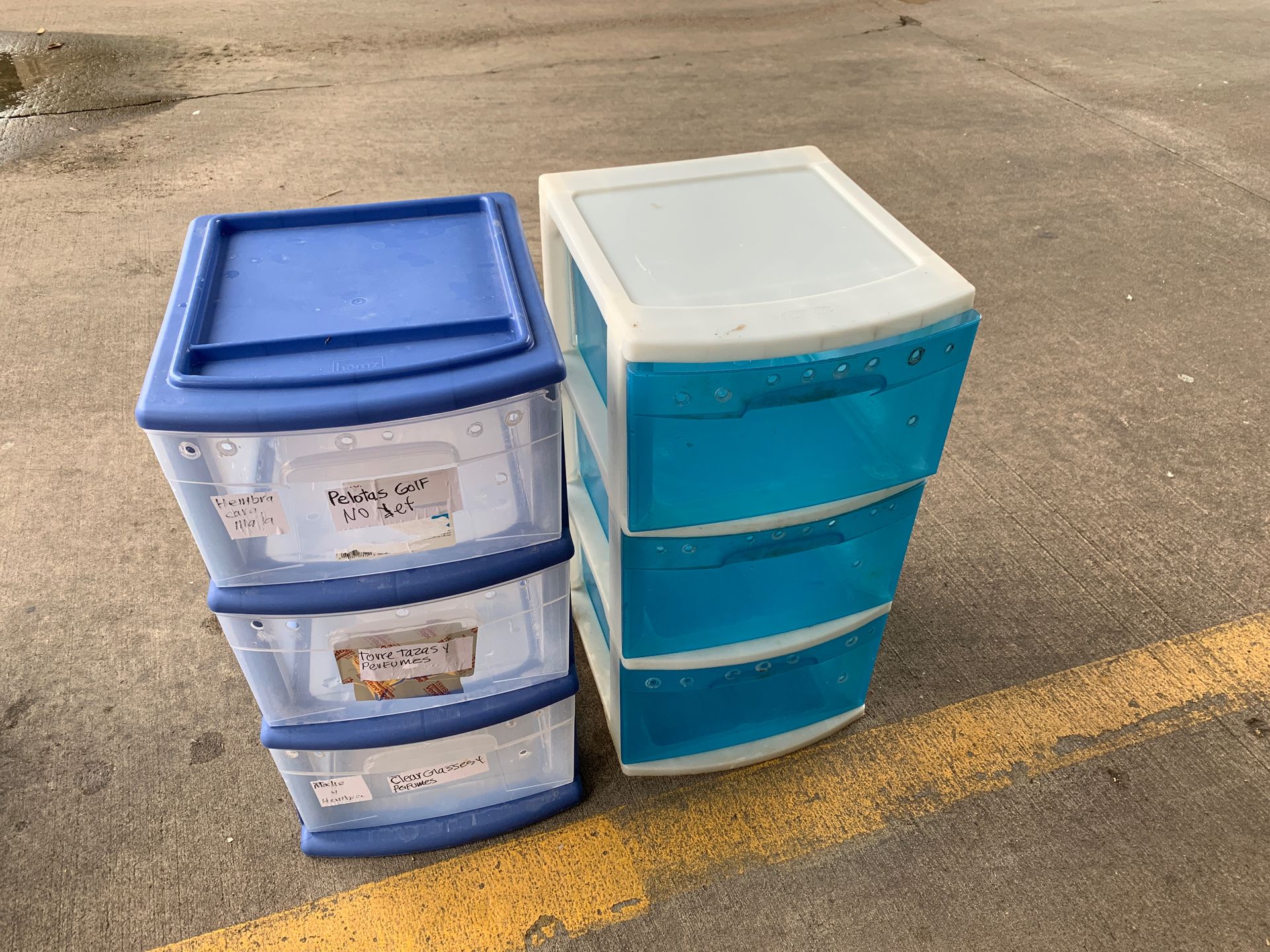 Plastic Boxes of 3 Drawers used
