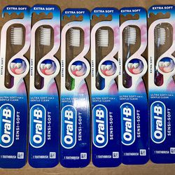 6 Oral-B Sensi-Soft Toothbrush, Extra Soft Bristle Manual toothbrushes