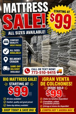 🔥 Big Sale, Brand New Mattresses - We Offer Delivery 🚛