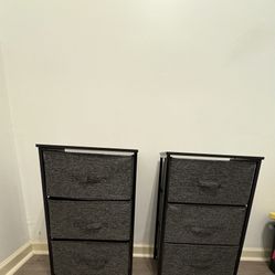 Two PipiShell Fabric  Dresser, 3 Drawers Night Stand