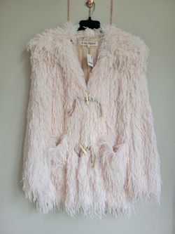 Free people fluttering hearts faux fur mellow rose size xs