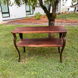 Solid Wood Console Table w/ Antique Stove Legs – Crafted at Blanchet Farm
