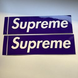 Supreme purple box logo stickers