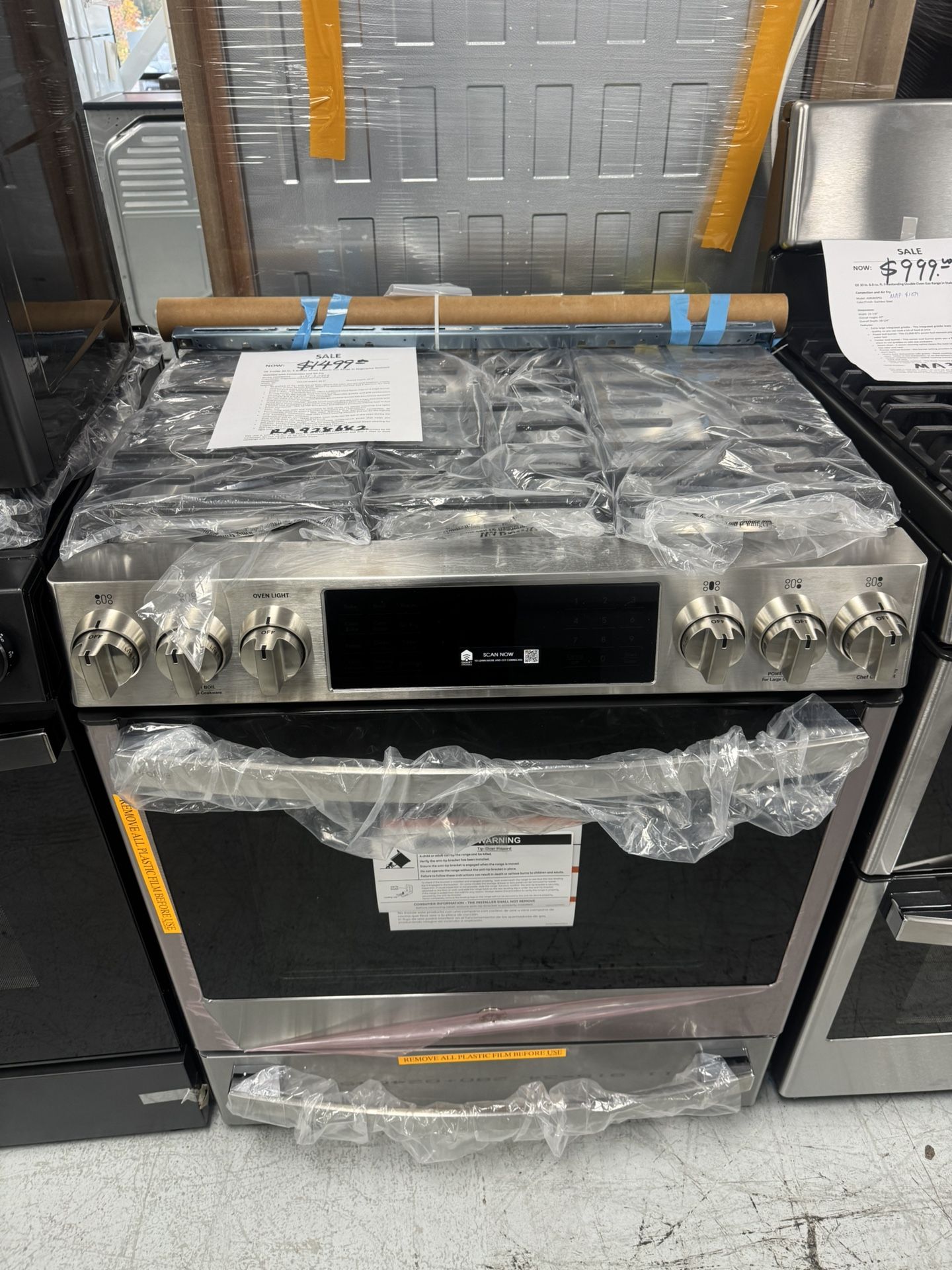 GE Profile Slide In Gas Range With Convection And Air Fly