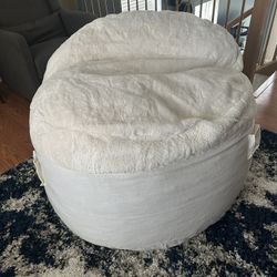 CordaRoy’s Adult Bean Bag Chair - Full - NEST Bunny “faux” Fur With Waterproof Mattress Cover 
