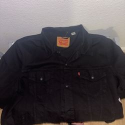 LEVIS BLACK DENIM JACKET 3xlt