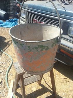 Old Bucket Galvanized Steel  Bucket Galvanized Steel  Bucket Galvanized Steel  Baket
