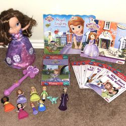 SOPHIA THE FIRST TOY LOT BOOKS DOLL FIGURES