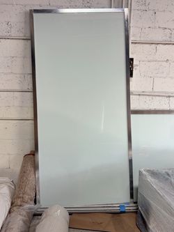 Frosted Glass Sliding Door Panels w/ Tracks