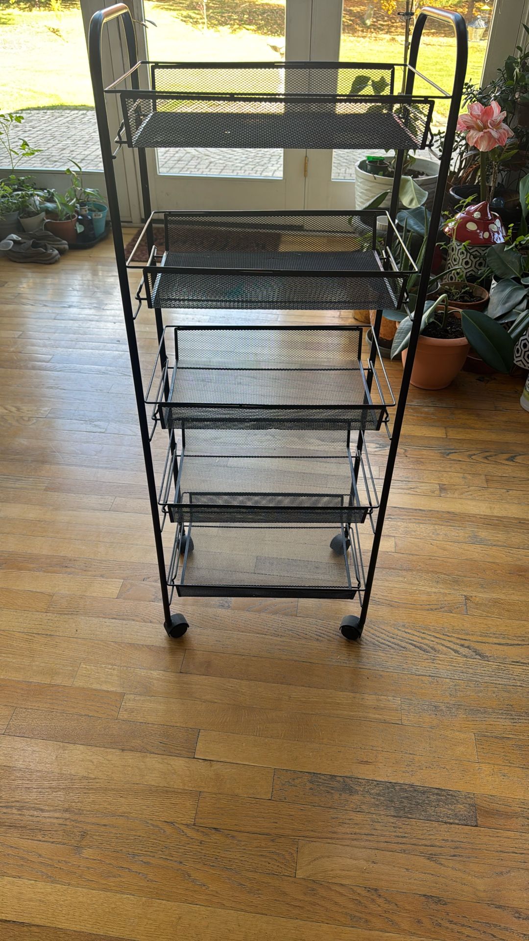 Title: 4-Tier Rolling Metal Storage Cart