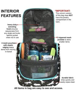 Unicorn pattern Hanging Toiletry bag