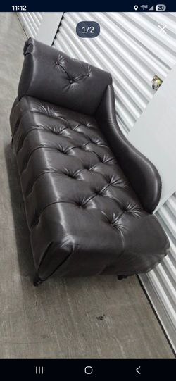 Leather chester chaise sofa