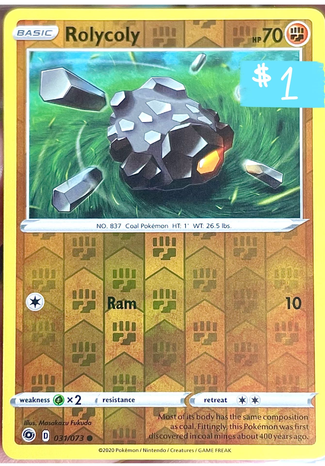Rolycoly (Reverse Holo) CHAMPIONS PATH **