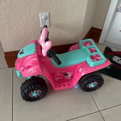 Huffy Disney Minnie Mouse 6V Quad Ride-On, Ages 1.5–3, Easy Push-Button Drive, Stable 4-Wheel Design, Toddler-Friendly Speed